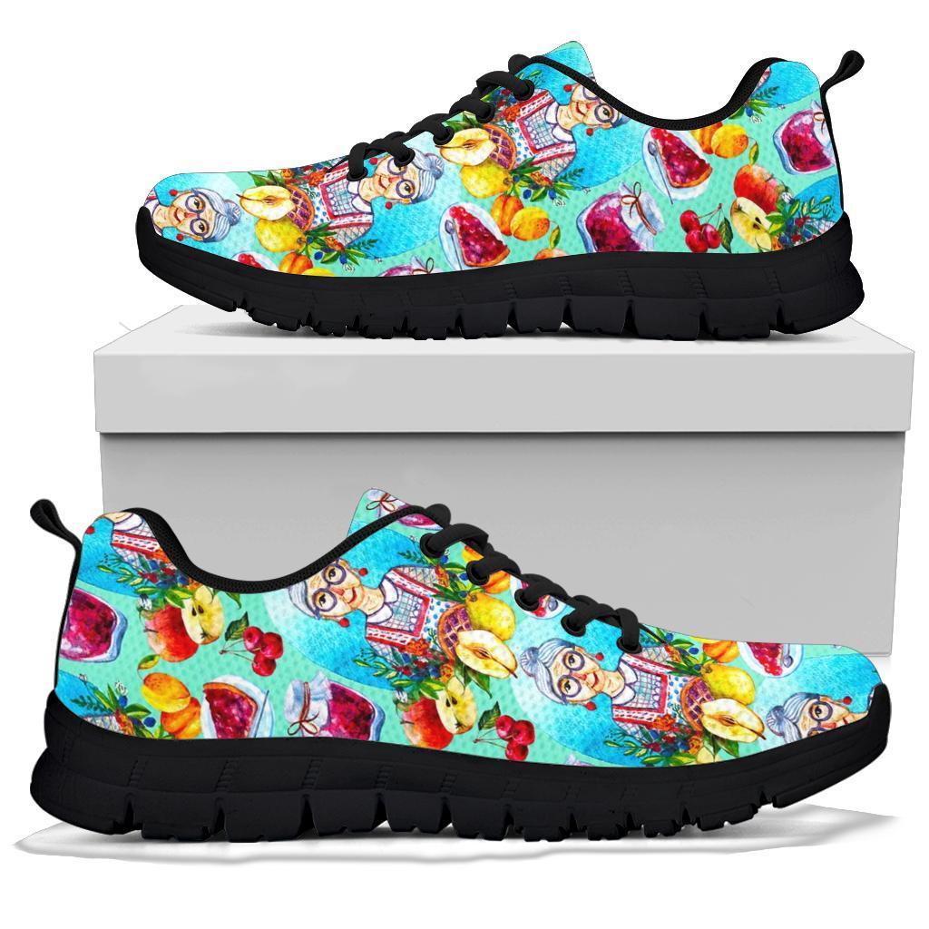 Nana Grandma Print Pattern Sneaker Shoes For Men Women-grizzshop