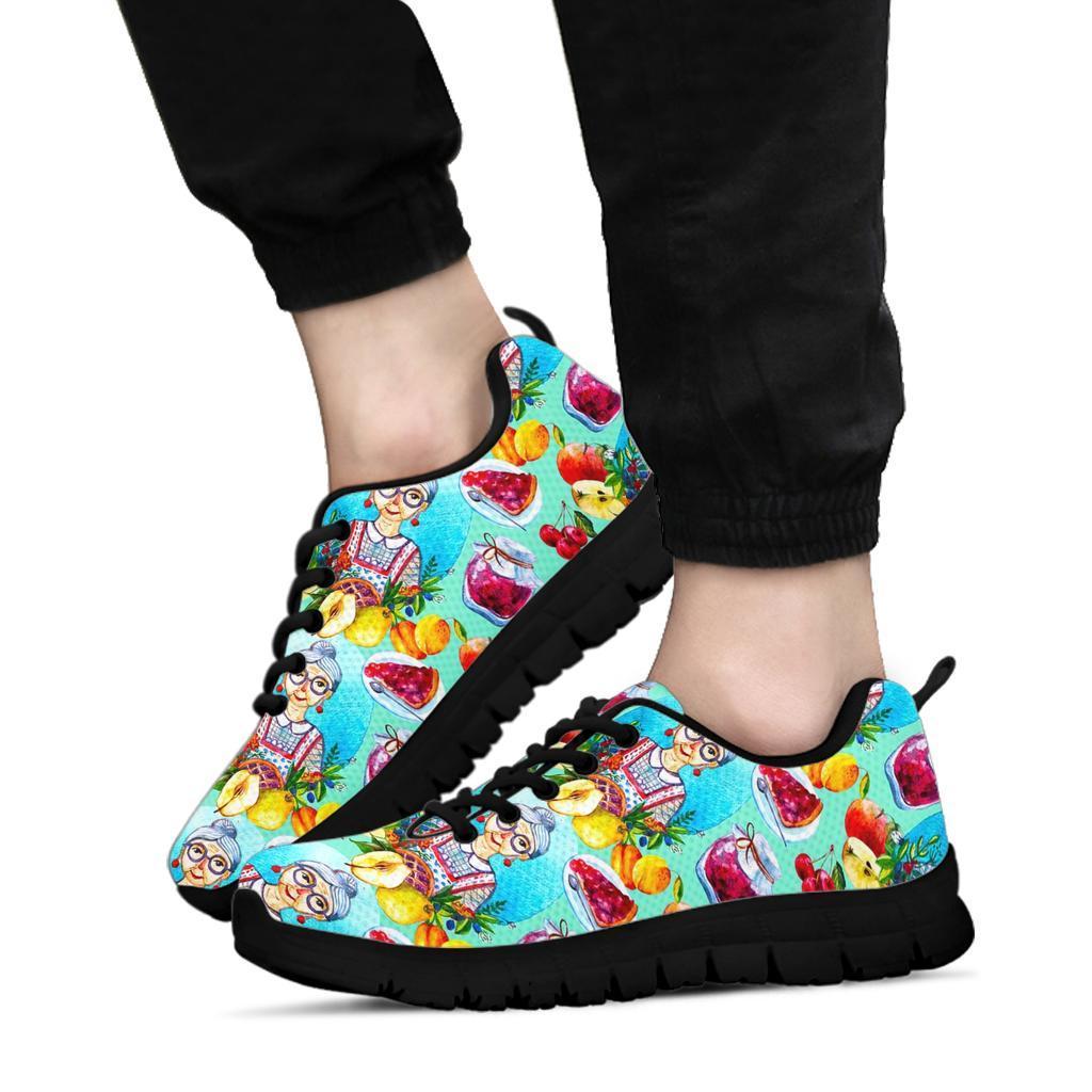 Nana Grandma Print Pattern Sneaker Shoes For Men Women-grizzshop