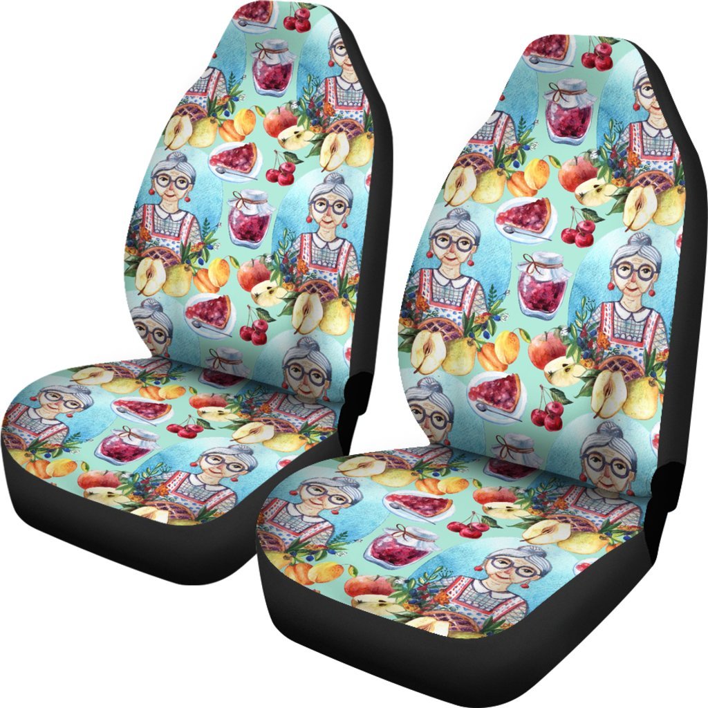 Nana Grandma Print Pattern Universal Fit Car Seat Covers-grizzshop