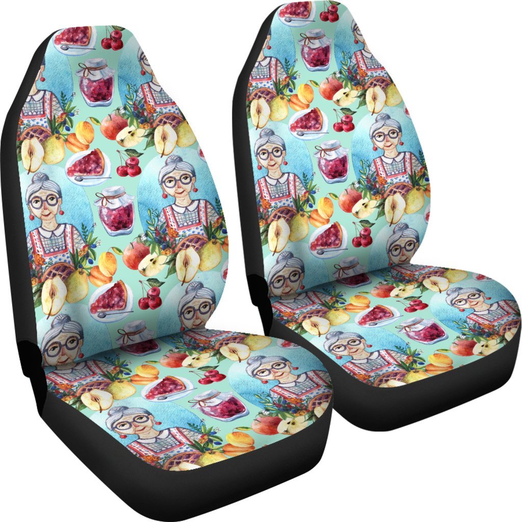 Nana Grandma Print Pattern Universal Fit Car Seat Covers-grizzshop