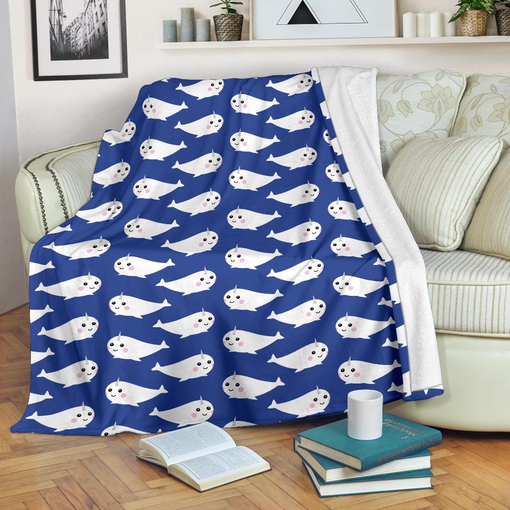 Narwhal Cute Pattern Print Blanket-grizzshop