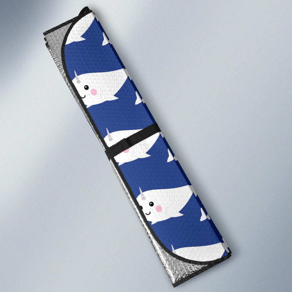 Narwhal Cute Pattern Print Car Sun Shade-grizzshop