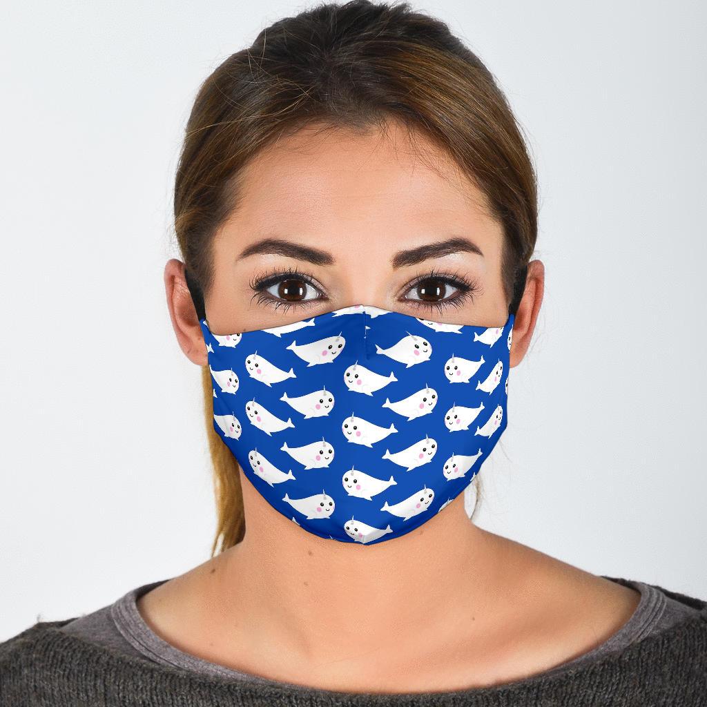 Narwhal Cute Pattern Print Face Mask-grizzshop