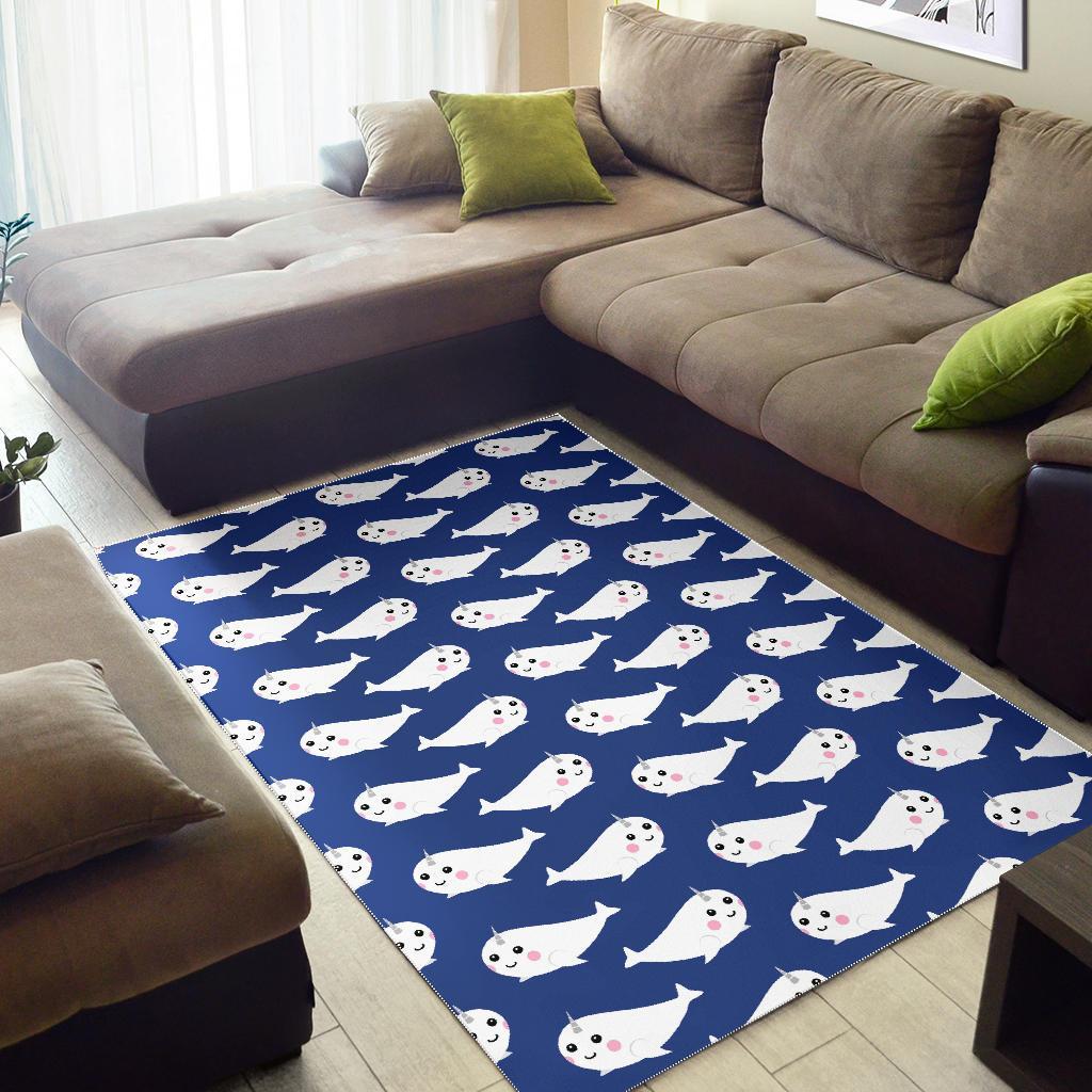 Narwhal Cute Pattern Print Floor Mat-grizzshop