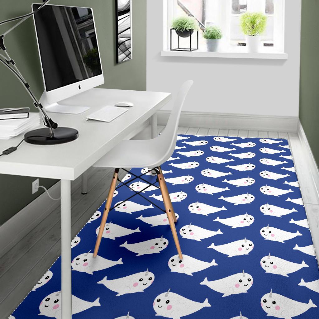 Narwhal Cute Pattern Print Floor Mat-grizzshop