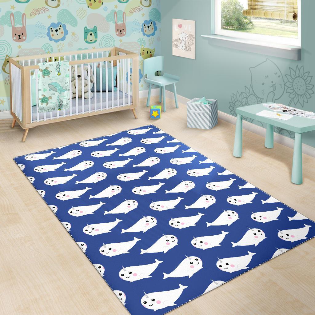 Narwhal Cute Pattern Print Floor Mat-grizzshop