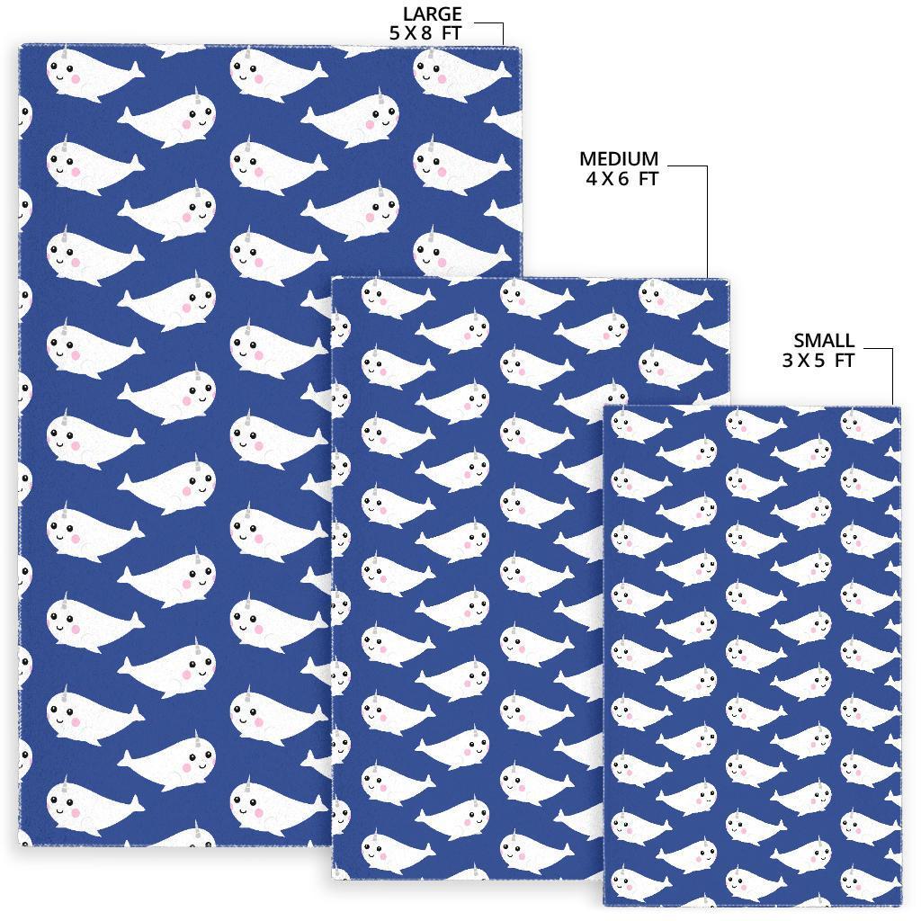 Narwhal Cute Pattern Print Floor Mat-grizzshop