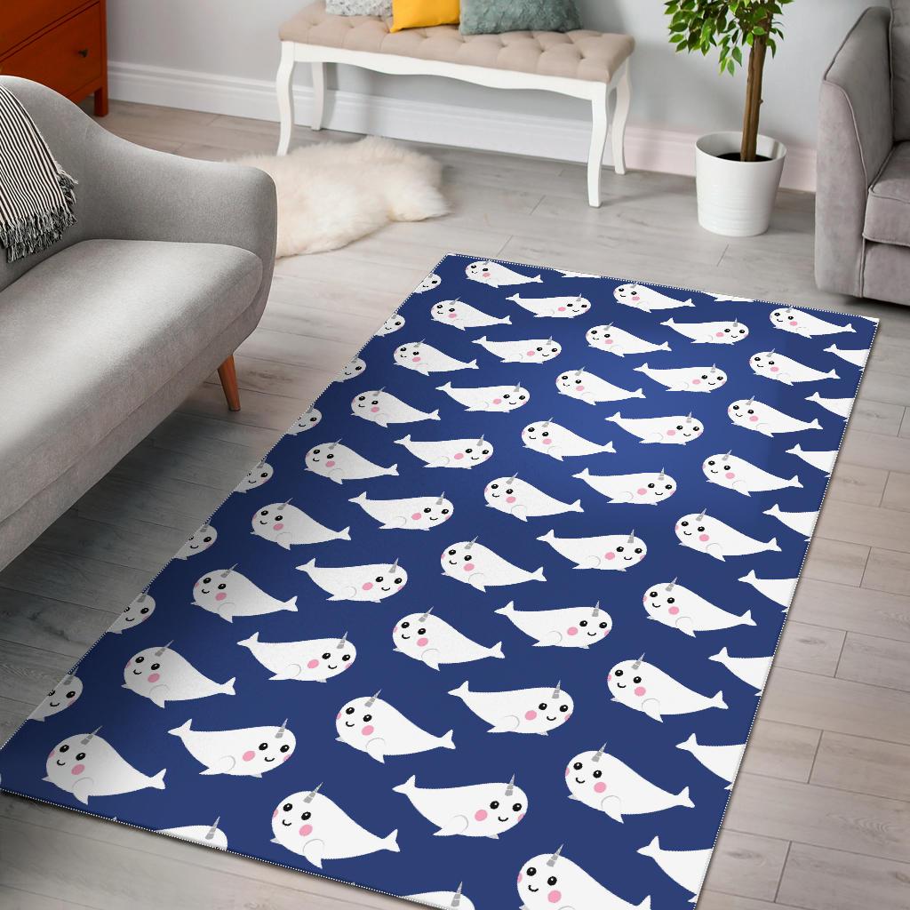 Narwhal Cute Pattern Print Floor Mat-grizzshop