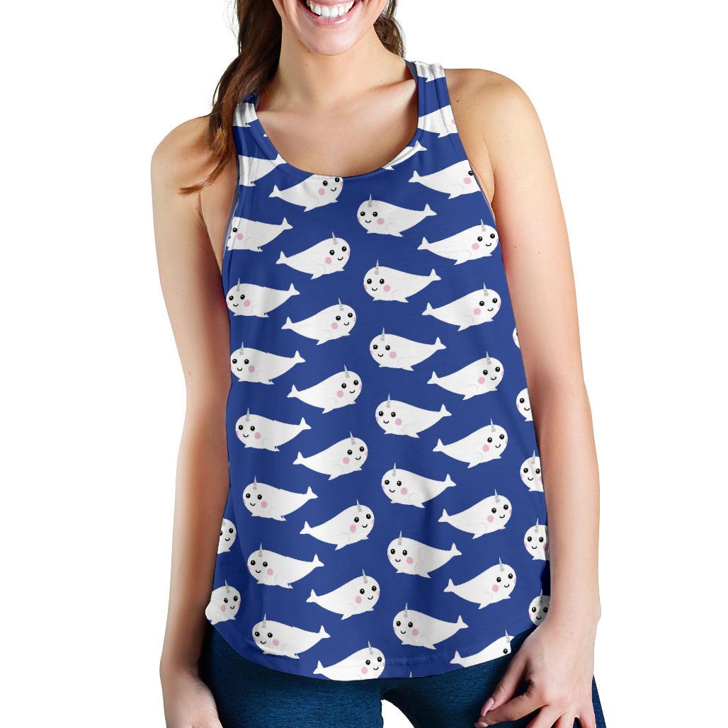 Narwhal Cute Pattern Print Racerback Tank Tops-grizzshop
