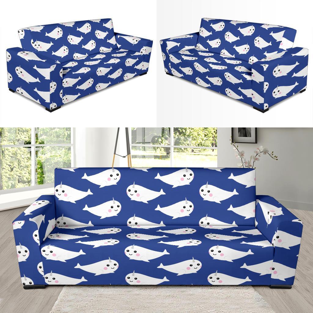 Narwhal Cute Pattern Print Sofa Covers-grizzshop