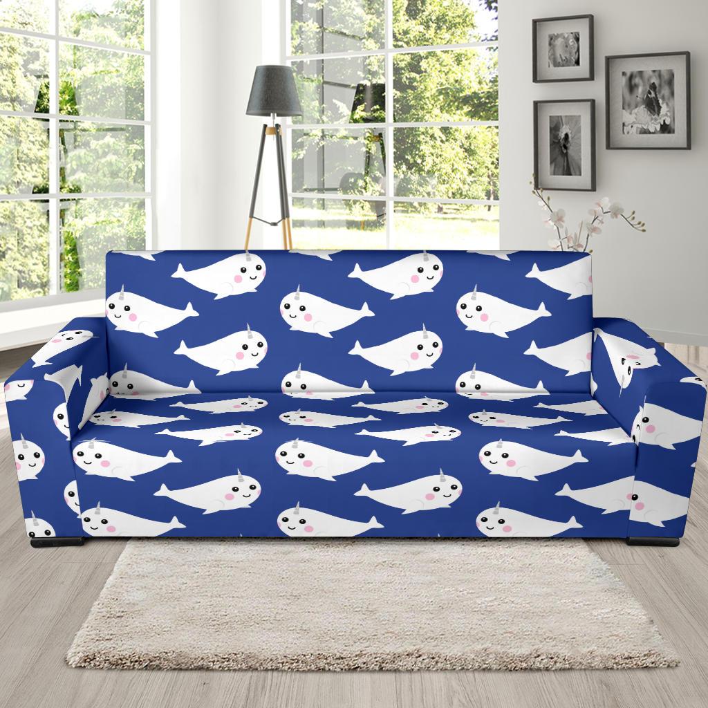 Narwhal Cute Pattern Print Sofa Covers-grizzshop