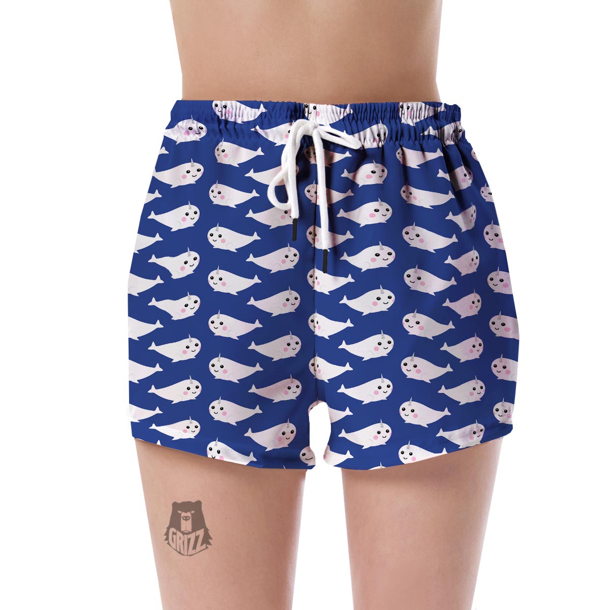 Narwhal Cute Pattern Print Women's Shorts-grizzshop