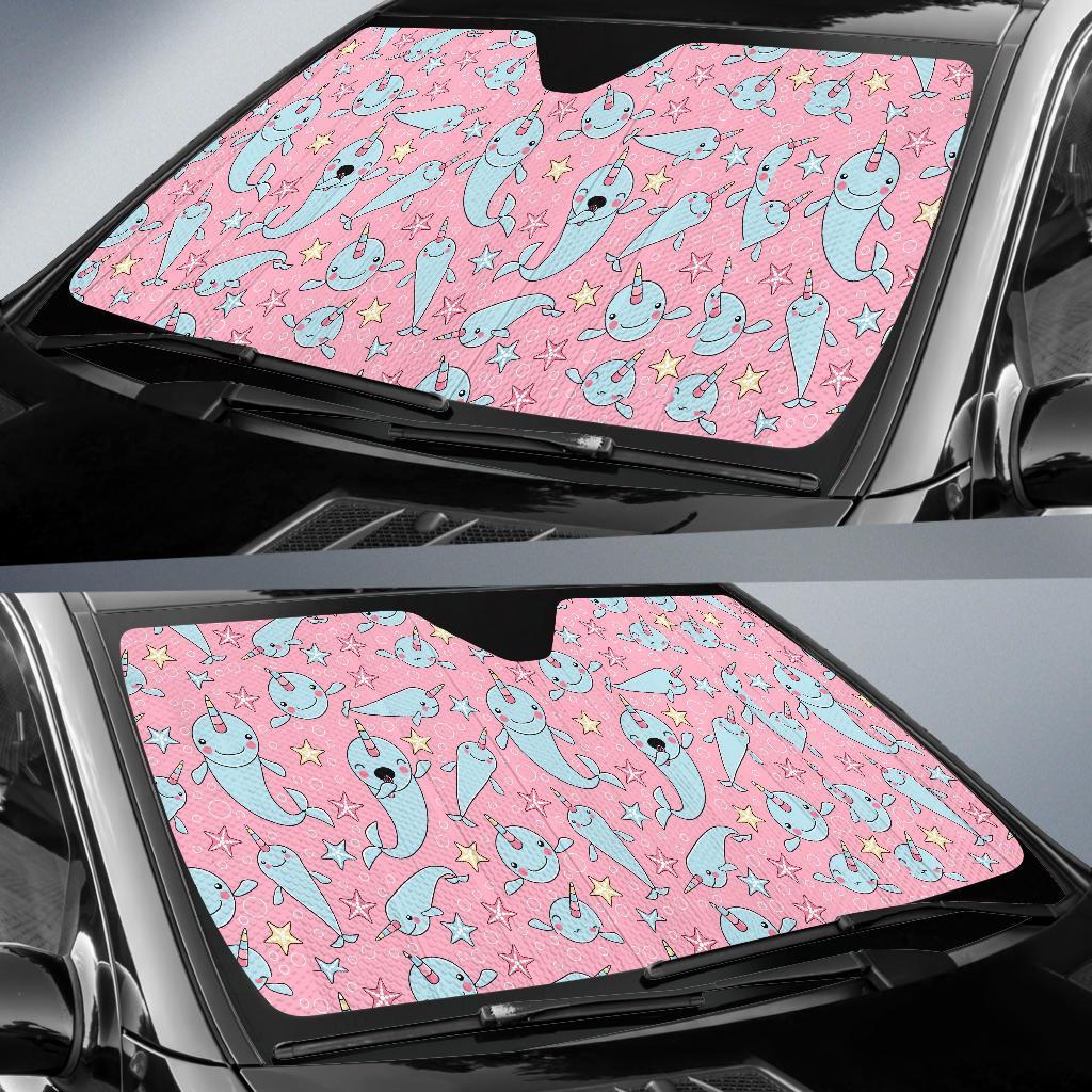Narwhal Cute Print Pattern Car Sun Shade-grizzshop