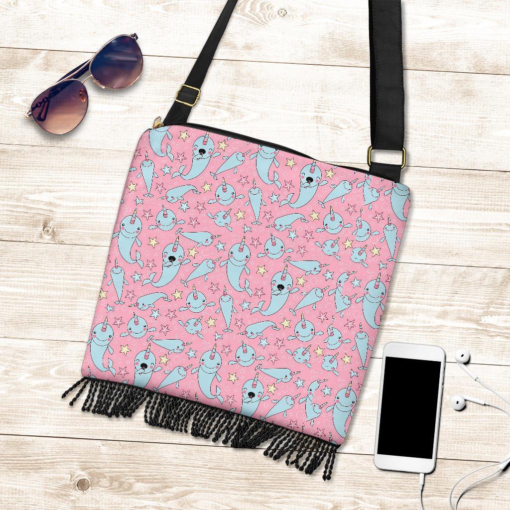 Narwhal Cute Print Pattern Crossbody Bags-grizzshop