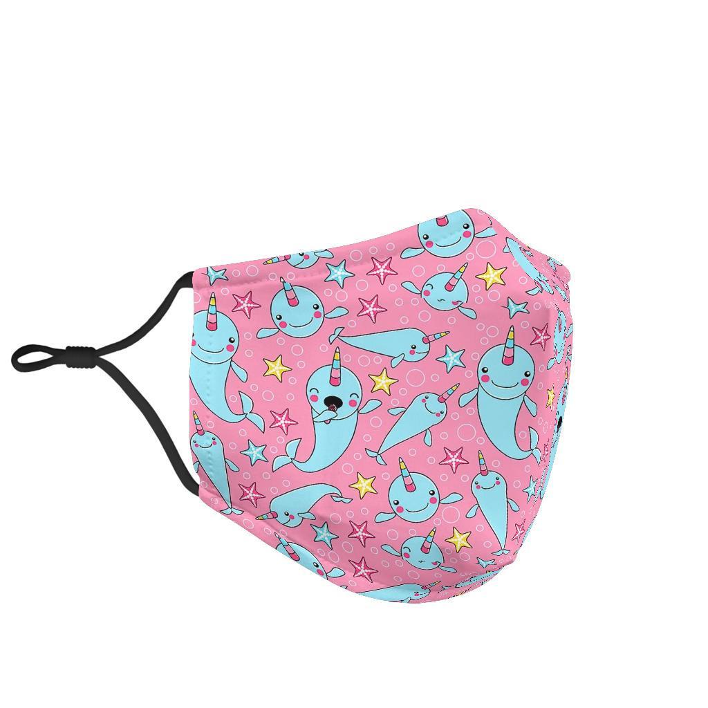 Narwhal Cute Print Pattern Face Mask-grizzshop