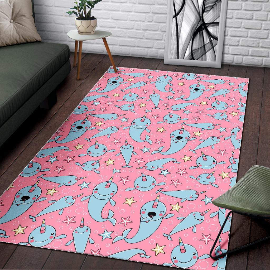 Narwhal Cute Print Pattern Floor Mat-grizzshop