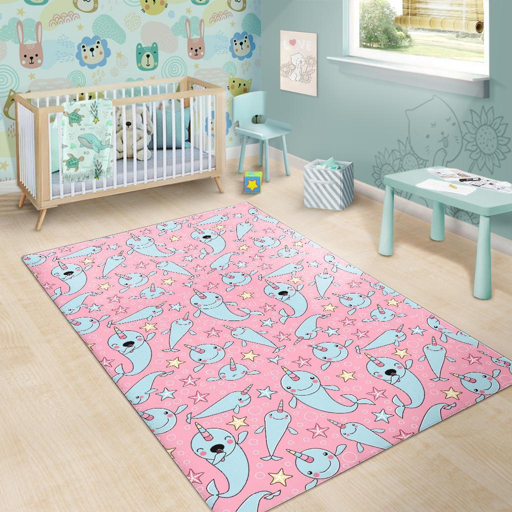 Narwhal Cute Print Pattern Floor Mat-grizzshop