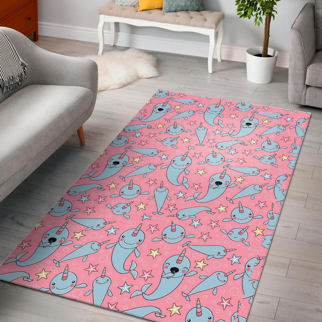 Narwhal Cute Print Pattern Floor Mat-grizzshop