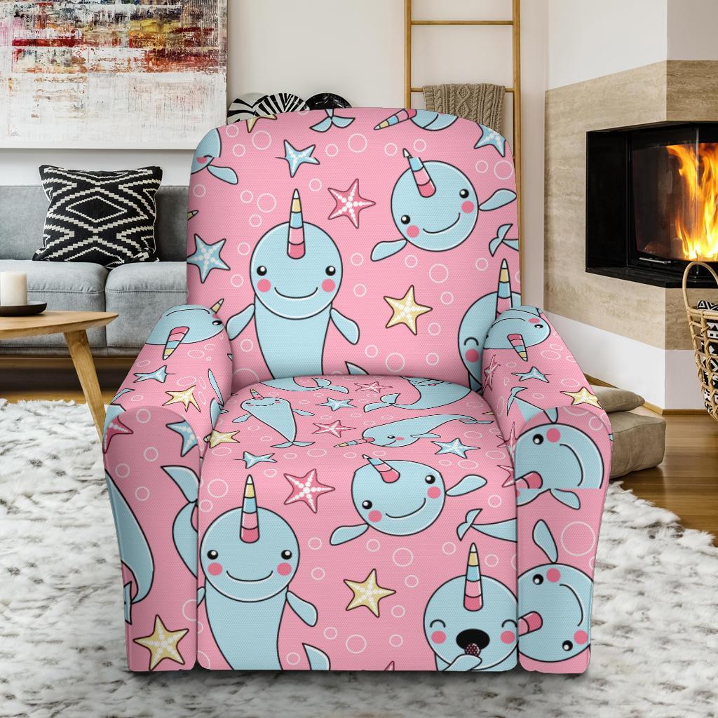 Narwhal Cute Print Pattern Recliner Cover-grizzshop