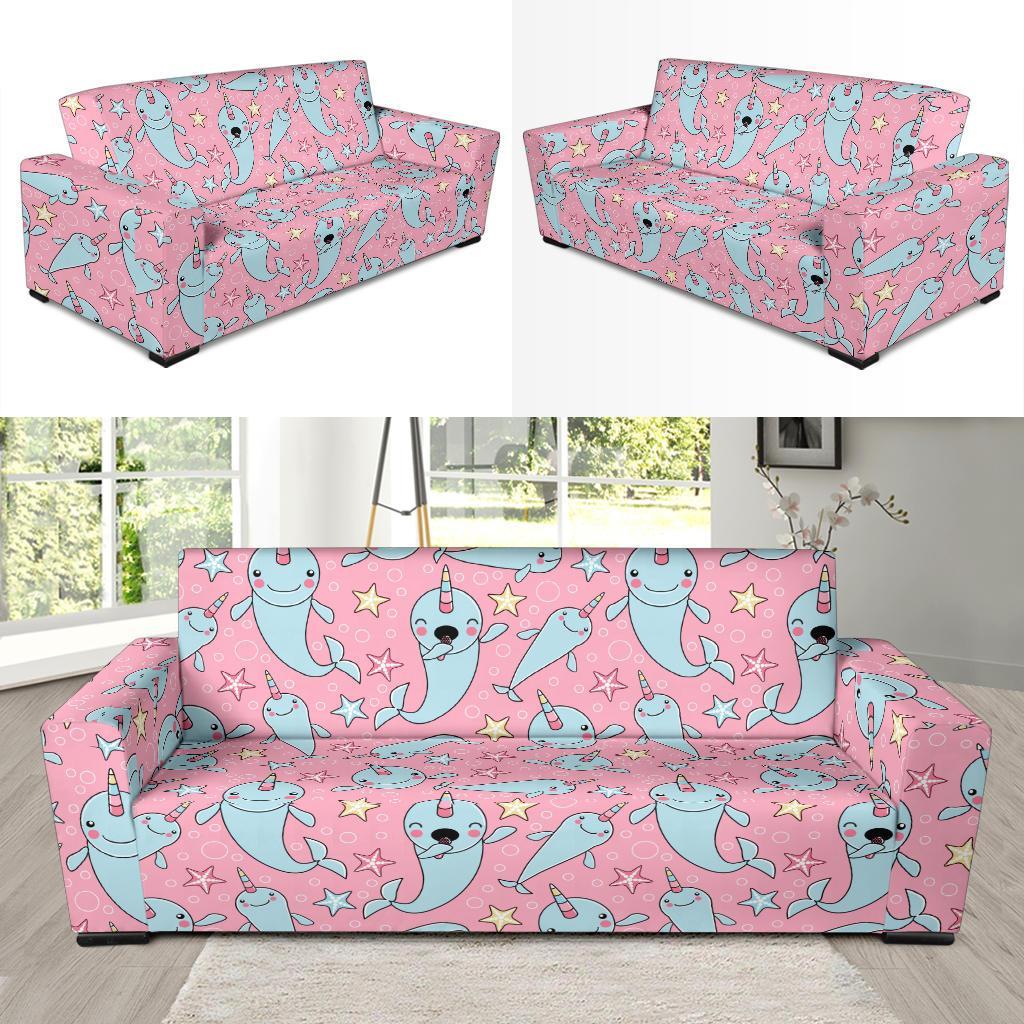 Narwhal Cute Print Pattern Sofa Covers-grizzshop