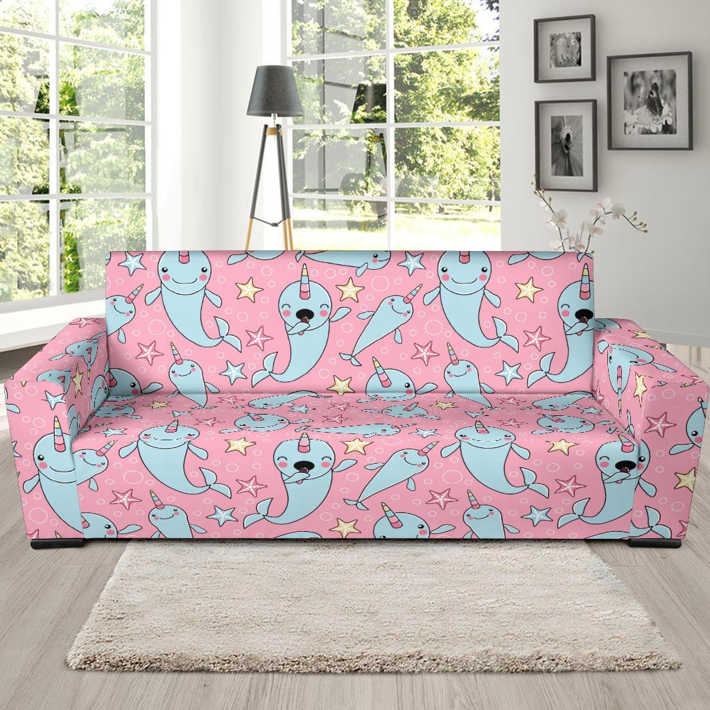 Narwhal Cute Print Pattern Sofa Covers-grizzshop