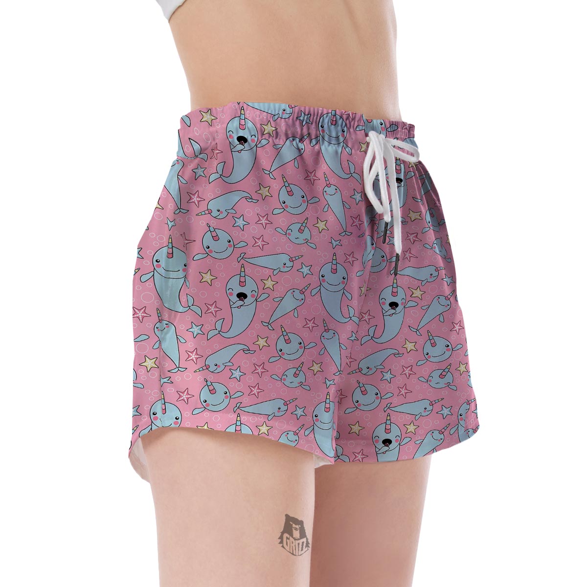 Narwhal Cute Print Pattern Women's Shorts-grizzshop