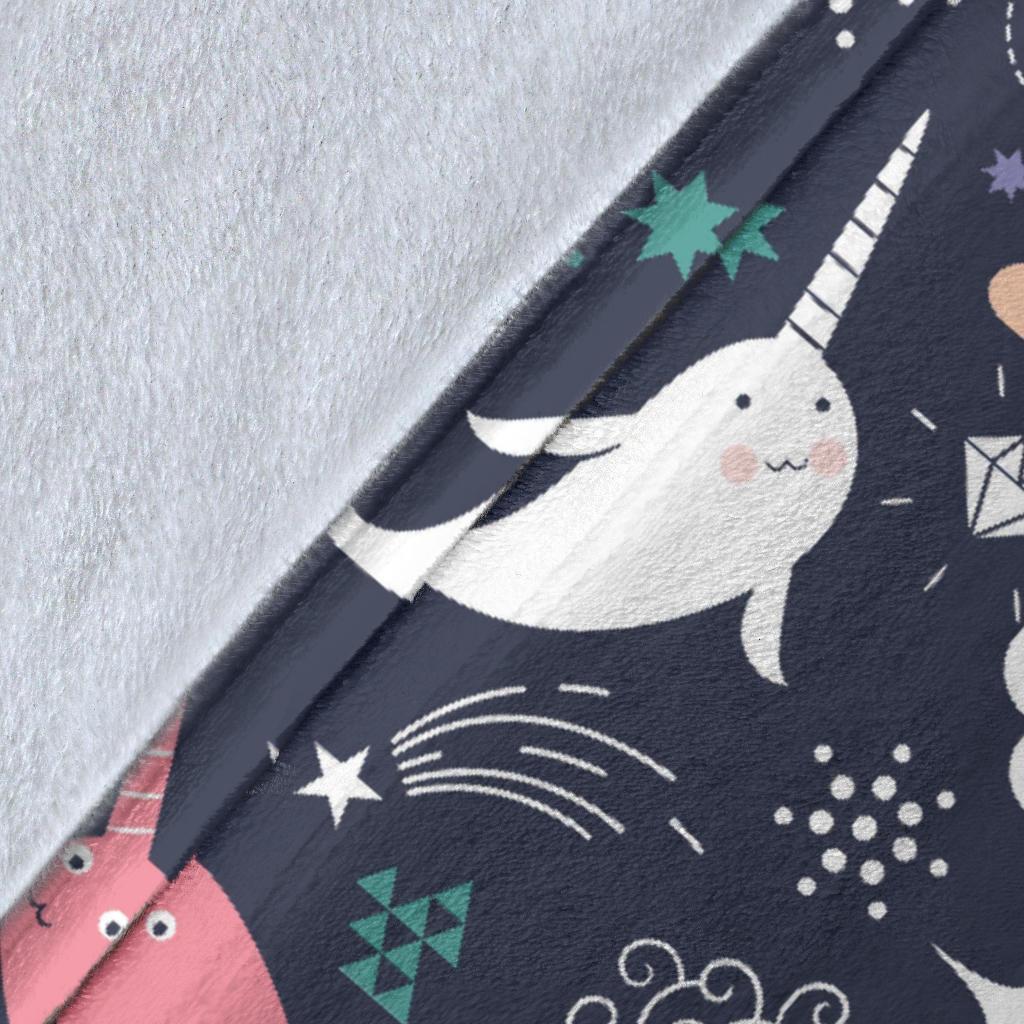 Narwhal Pattern Print Blanket-grizzshop