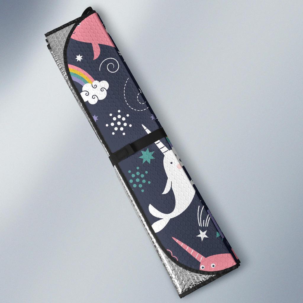 Narwhal Pattern Print Car Sun Shade-grizzshop