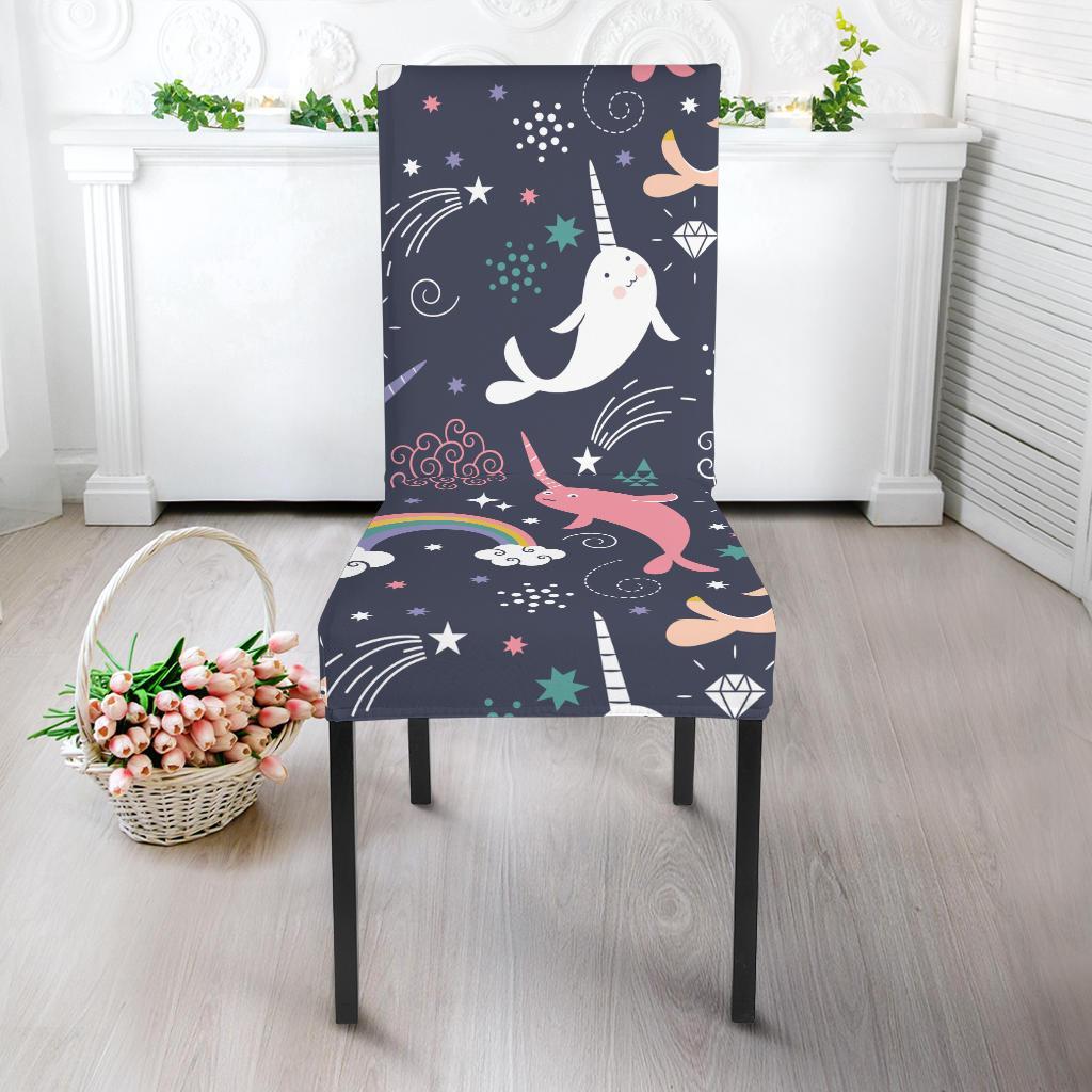 Narwhal Pattern Print Chair Cover-grizzshop