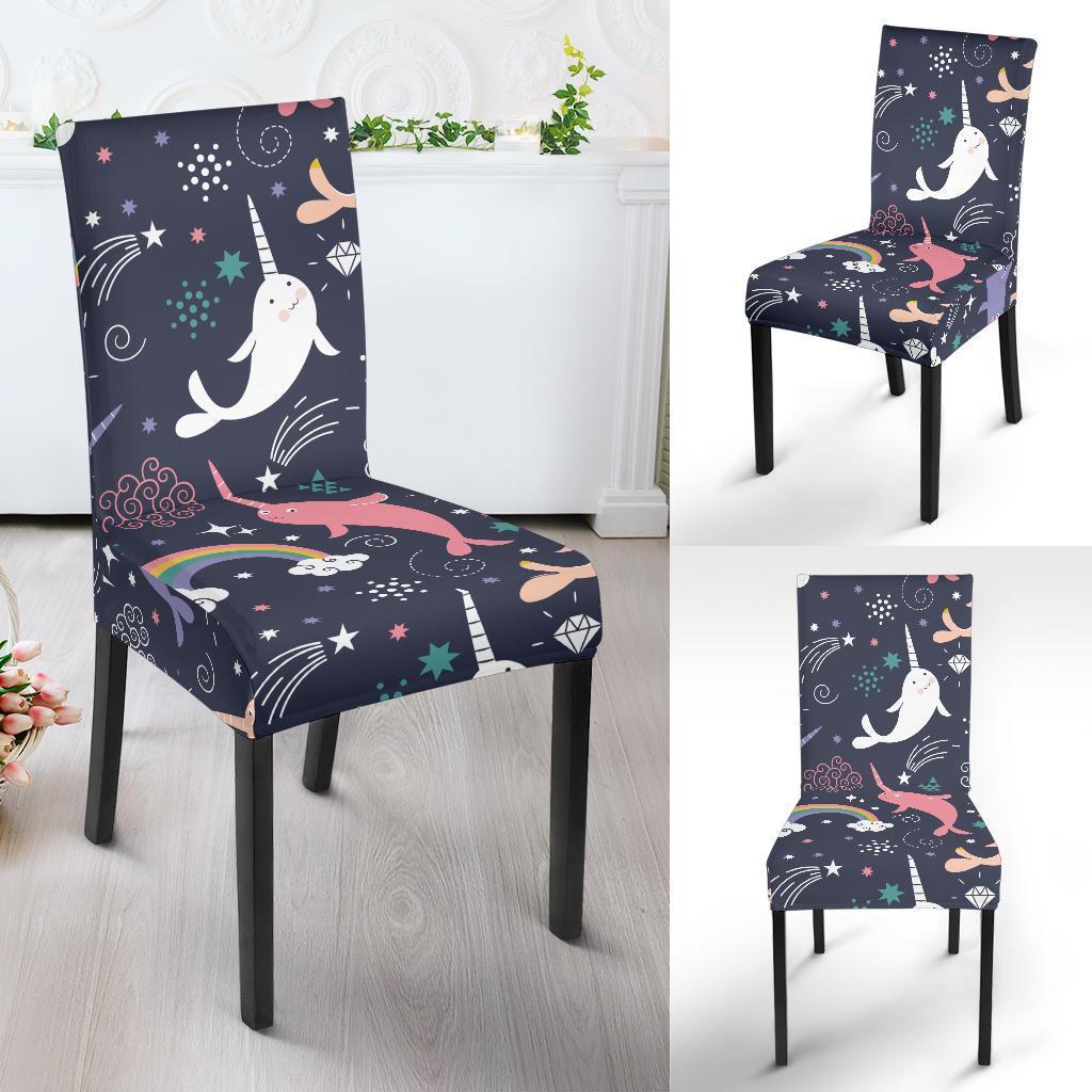 Narwhal Pattern Print Chair Cover-grizzshop