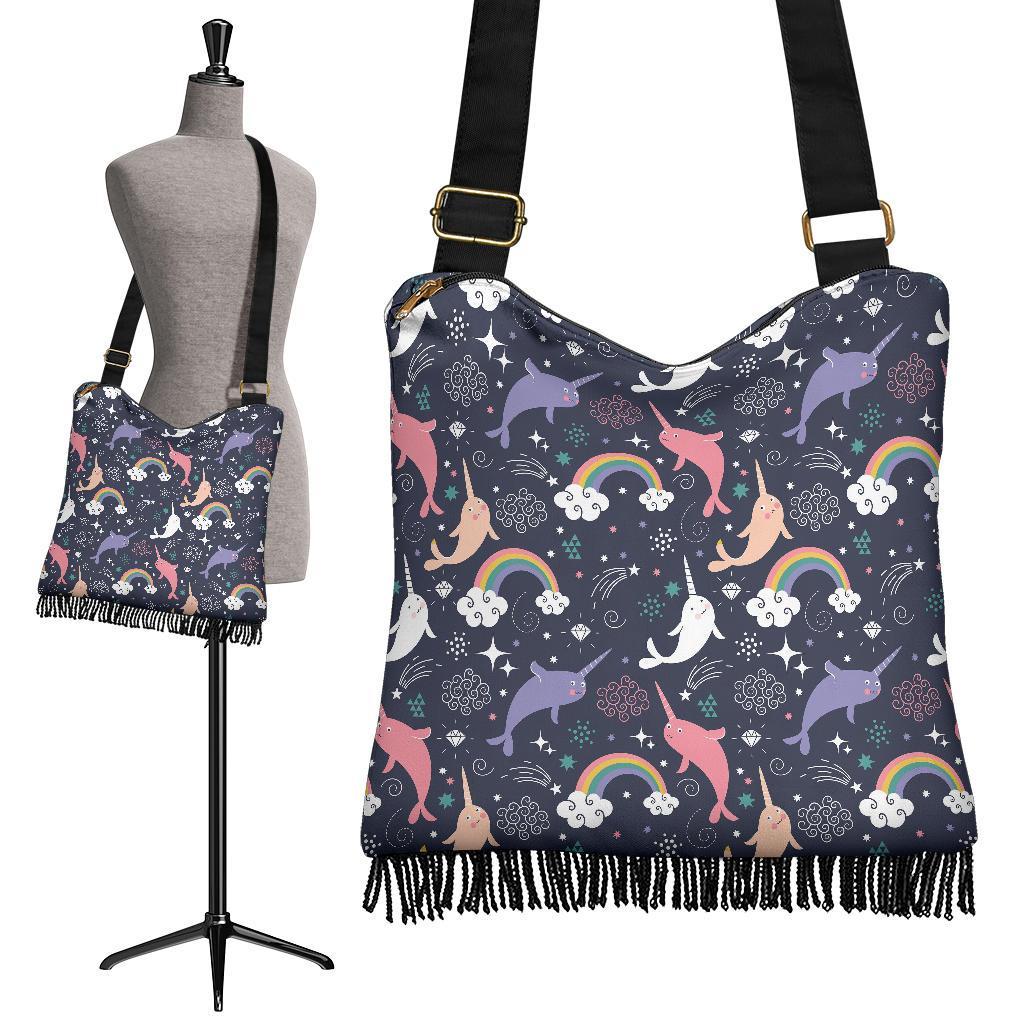 Narwhal Pattern Print Crossbody Bags-grizzshop