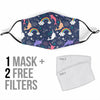 Narwhal Pattern Print Face Mask-grizzshop