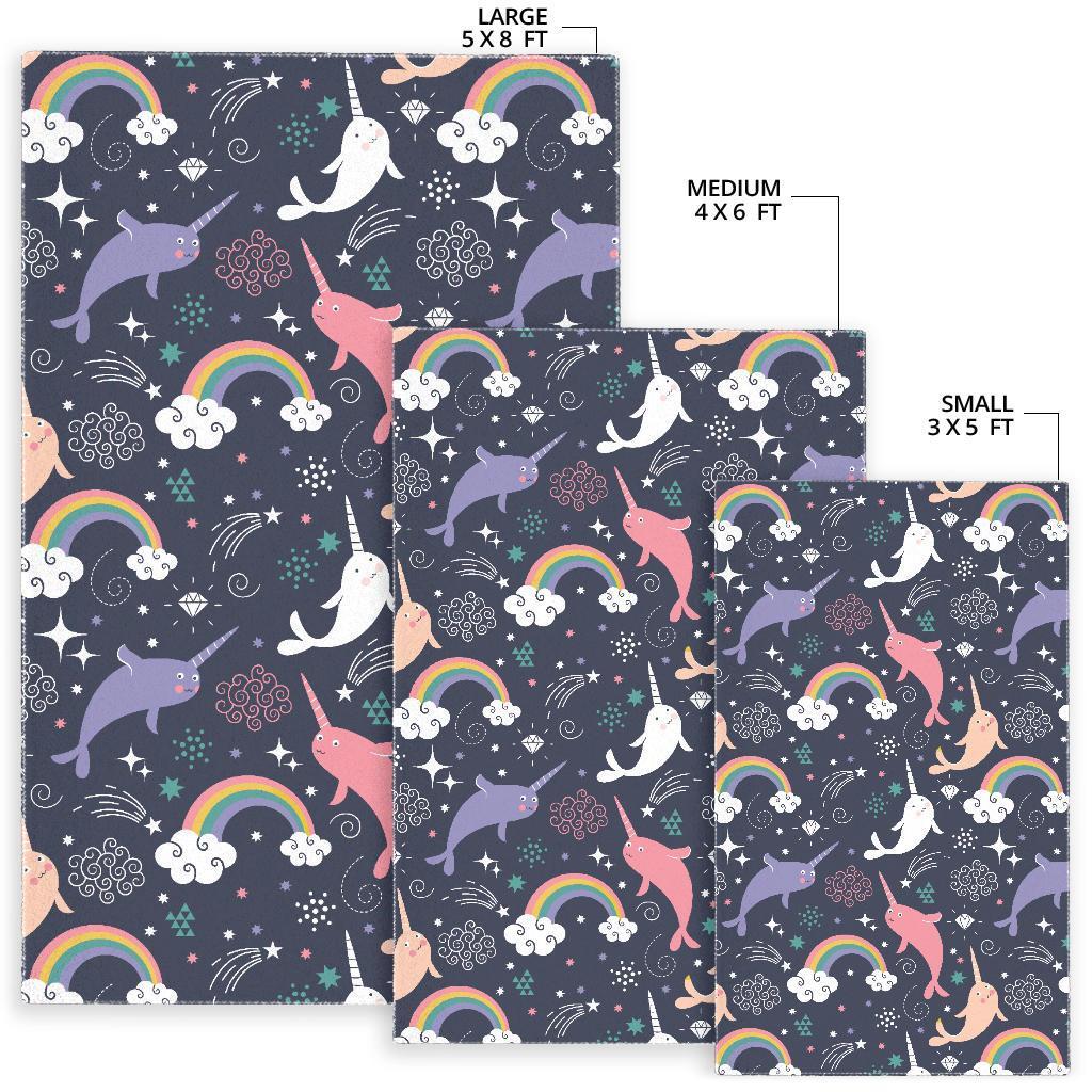 Narwhal Pattern Print Floor Mat-grizzshop