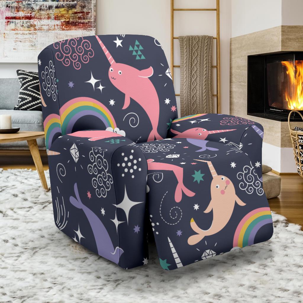 Narwhal Pattern Print Recliner Cover-grizzshop