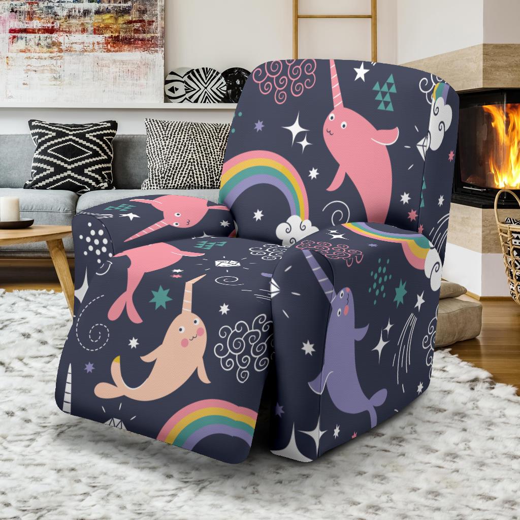 Narwhal Pattern Print Recliner Cover-grizzshop