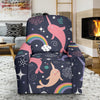 Narwhal Pattern Print Recliner Cover-grizzshop