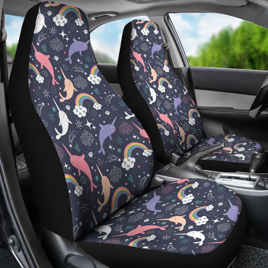 Narwhal Pattern Print Universal Fit Car Seat Cover-grizzshop