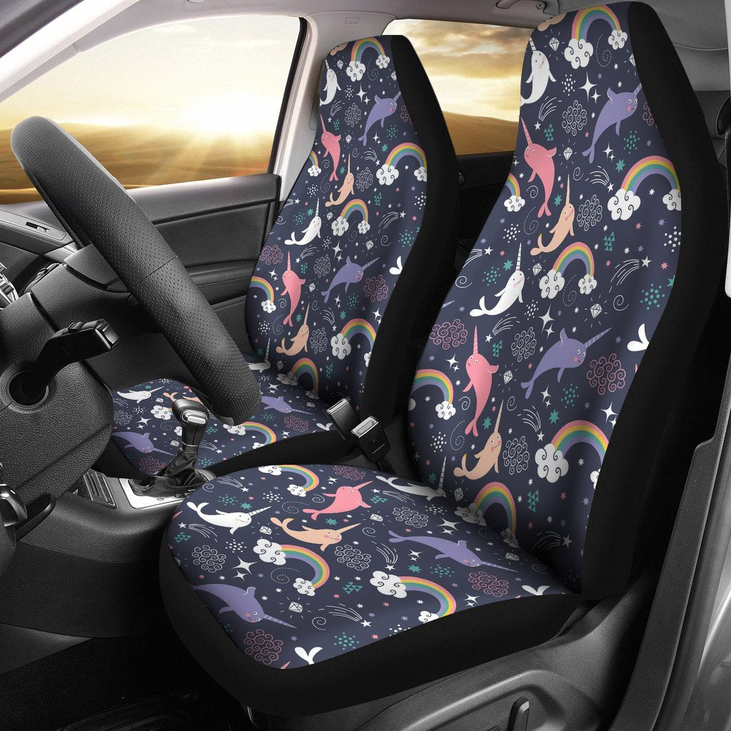 Narwhal Pattern Print Universal Fit Car Seat Cover-grizzshop