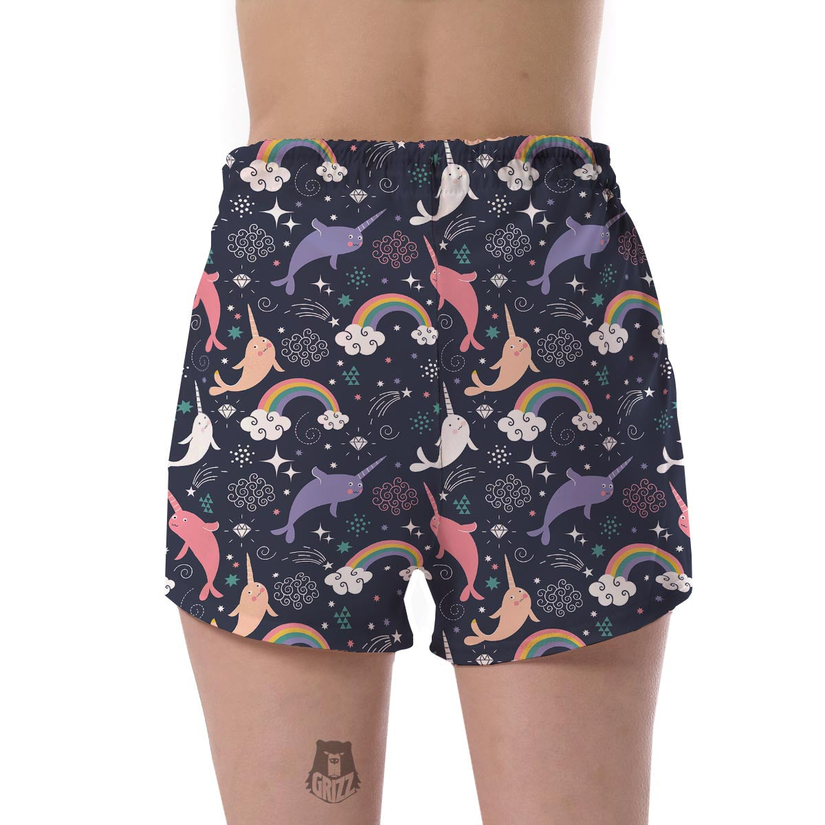 Narwhal Pattern Print Women's Shorts-grizzshop