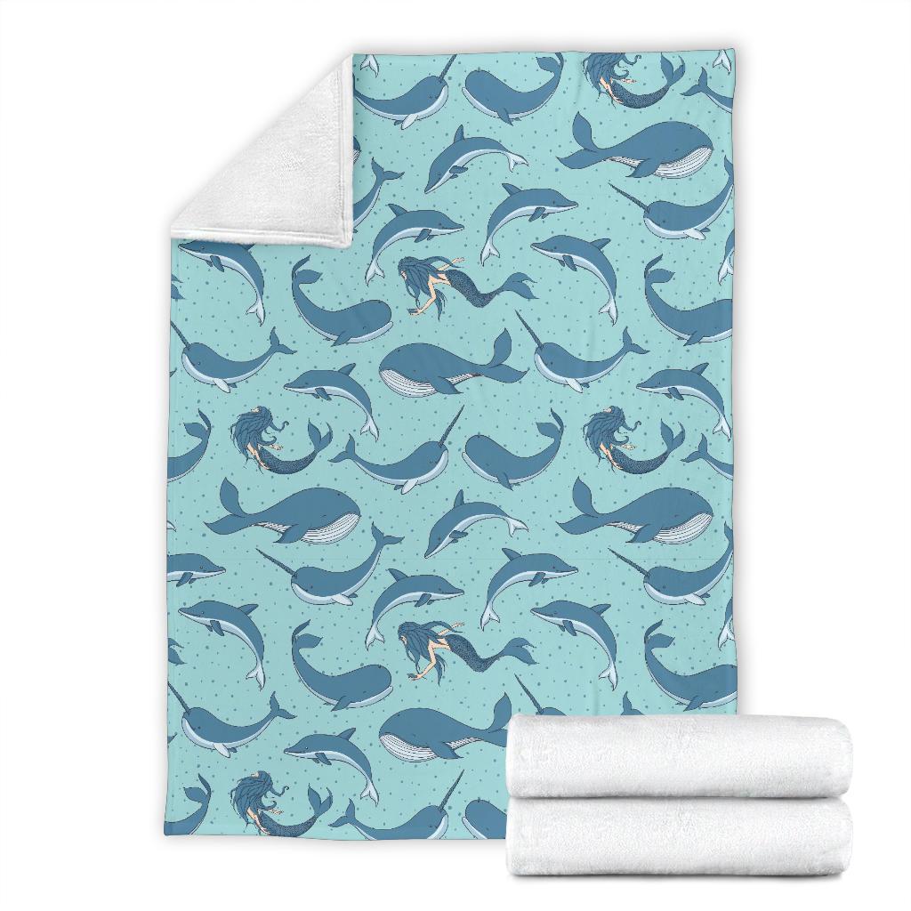 Narwhal Print Pattern Blanket-grizzshop