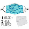 Narwhal Print Pattern Face Mask-grizzshop