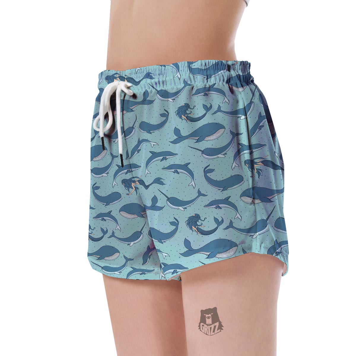 Narwhal Print Pattern Women's Shorts-grizzshop