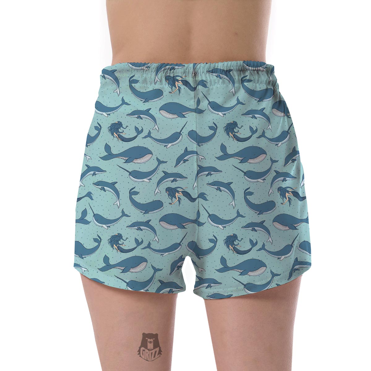 Narwhal Print Pattern Women's Shorts-grizzshop
