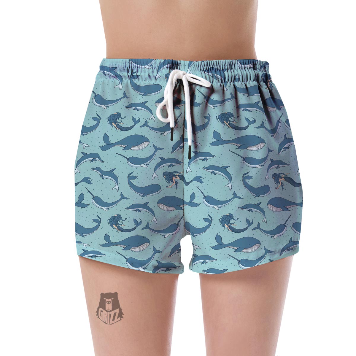 Narwhal Print Pattern Women's Shorts-grizzshop