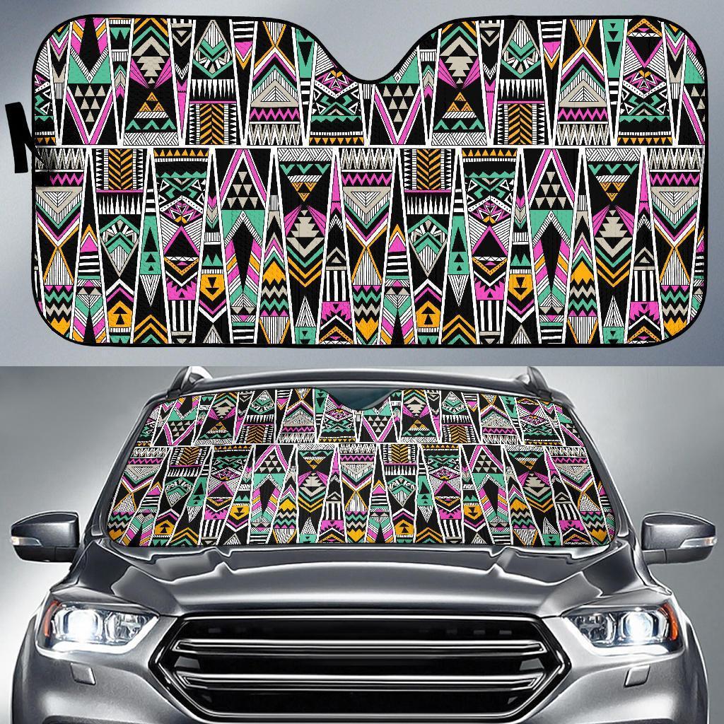 Native American Aztec Tribal Navajo Indians Print Car Sun Shade-grizzshop