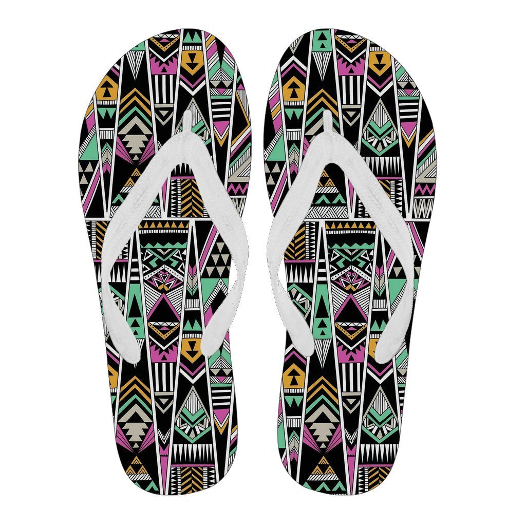 Native American Aztec Tribal Navajo Indians Print Men & Women Flip Flops-grizzshop