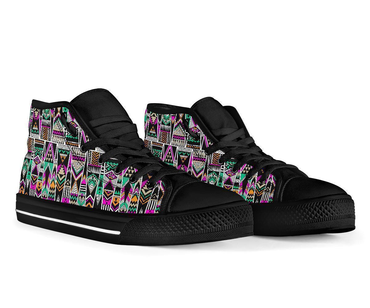 Native American Aztec Tribal Navajo Indians Print Men Women's High Top Shoes-grizzshop