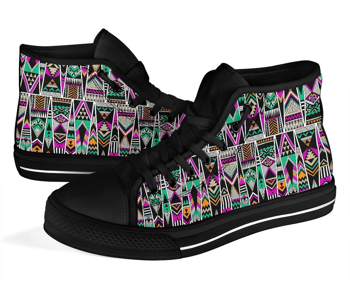 Native American Aztec Tribal Navajo Indians Print Men Women's High Top Shoes-grizzshop