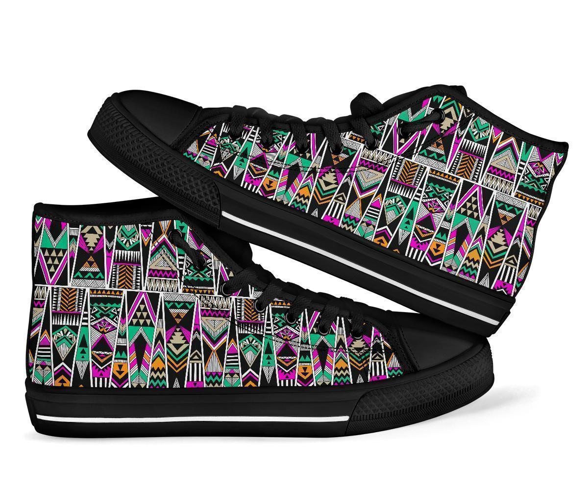 Native American Aztec Tribal Navajo Indians Print Men Women's High Top Shoes-grizzshop