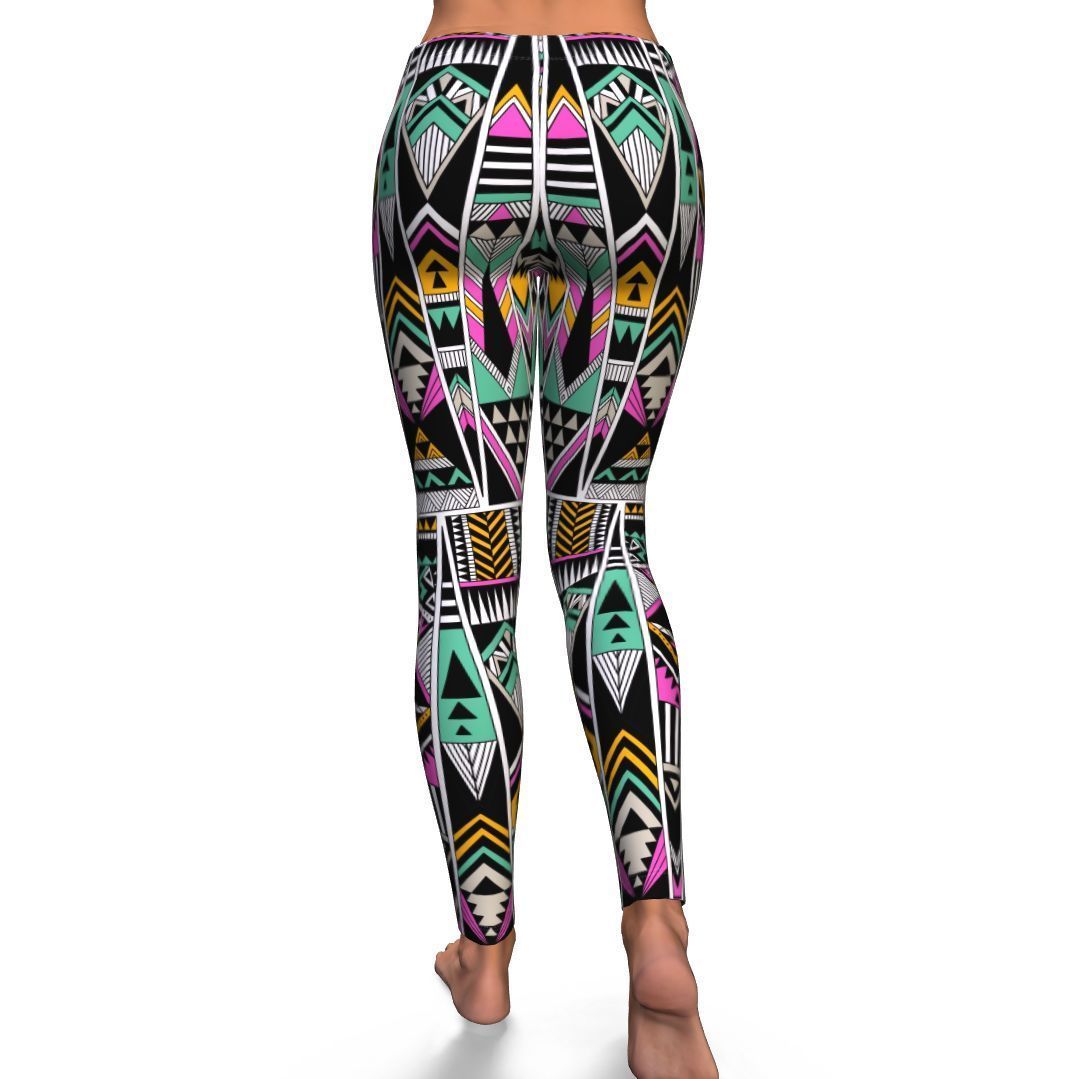 Native American Aztec Tribal Navajo Indians Print Pattern Women Leggings-grizzshop